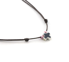 IDALA - 10mm silver cross necklace