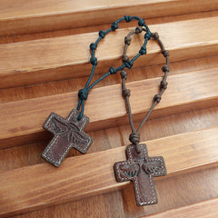 CIELITO - ROSARY leather cross