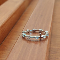 ROSARIO D ring - silver and zircons