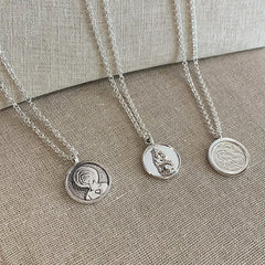 WISDOM Scapular - 19mm silver medal necklace with chain