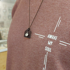 Escapulario SAGRARIO - collar medalla de plata 7mm con cordón