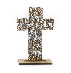 Our Father Cross made of wood - Tabletop