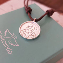 BELÉN Scapular - 20mm silver medal necklace with cord