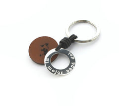 PAPÁ - llavero personalizable aro plata 27 mm