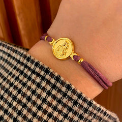Escapulario CARMELO DOR - pulsera medalla dorada 14mm con elástico