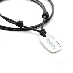 LUCAS - collar personalizable plata 15x26mm