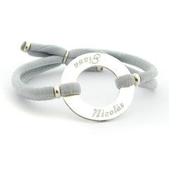 ORCHID - customizable silver donut bracelet 27mm
