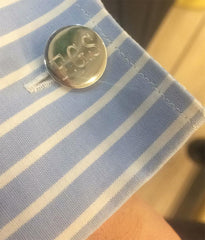 Gemelos REDONDOS A - personalizables plata 15mm