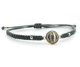 VIRGEN DE GUADALUPE ORO - pulsera medalla plata y oro 11mm