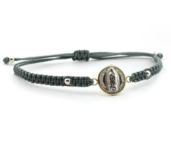 VIRGEN DE GUADALUPE ORO - pulsera medalla plata y oro 11mm