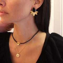 MONTSERRAT MINI Scapular - 15mm classic gold medal necklace with chain