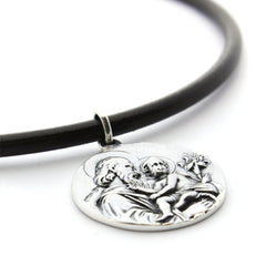 San José - Collar personalizable medallón de plata 33mm