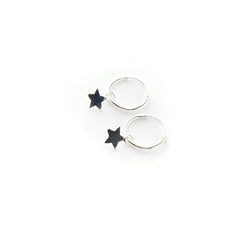 LUCY - 12mm silver hoops