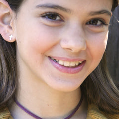 VALERIA - pendientes cruz plata