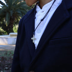 SOCO - collar personalizable cruz plata 17x20mm