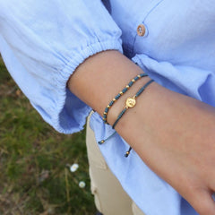 ADA DOR - pulsera bolitas doradas