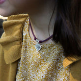 Escapulario DULCE MARÍA - collar medalla de plata 16mm con elástico