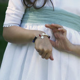 VIDA DE JESÚS - pulsera plata y piedras naturales para NIÑA