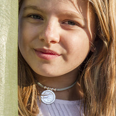 VIRGIN BISEL - 25mm silver medal necklace