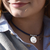 Escapulario MONTSERRAT- collar medalla de plata 20mm con elástico