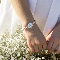 Escapulario VIRGEN DEL CARMEN - pulsera medalla de plata 17mm con calabrote