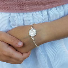 DULCE MARÍA scapular - 16mm silver medal bracelet with chain