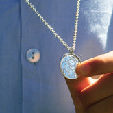 Escapulario ABRAZO - collar medalla de plata 20 mm con cadena