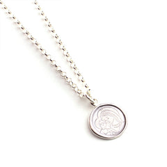 DULCE MARÍA Scapular - 16mm silver medal necklace with chain