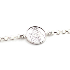 Escapulario BELÉN - pulsera medalla de plata 20mm con cadena