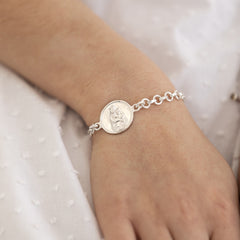 Pulsera ESCAPULARIO ER3 - medalla personalizable de plata 18mm