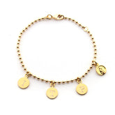 💦MELISA DOR - pulsera personalizable medallas doradas 8mm