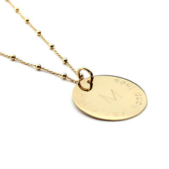 ADELA - customizable necklace gold medal 26mm