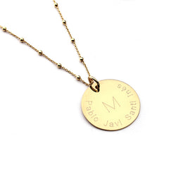 ADELA - customizable necklace gold medal 26mm