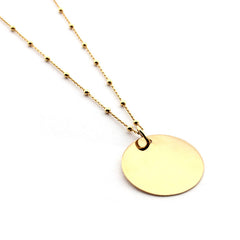 ADELA - customizable necklace gold medal 26mm