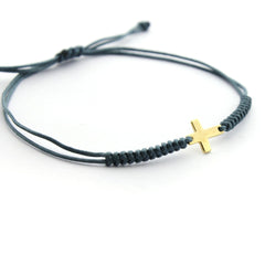 TRIANA - pulsera cruz dorada 7x10mm