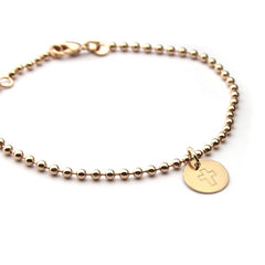 ESENCIAL CRUZ - pulsera dorada medalla personalizable 10mm