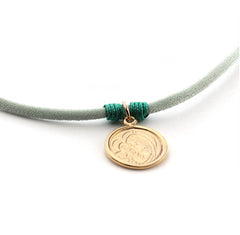 DULCE MARÍA scapular - 16mm gold medal necklace with elastic