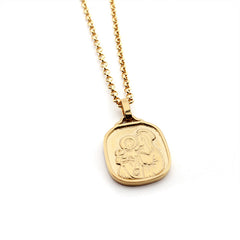 FRIENDS OF JESUS Scapular - 18x20mm gold necklace with chain