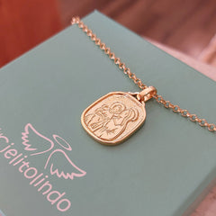 FRIENDS OF JESUS Scapular - 18x20mm gold necklace with chain