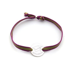 END OF COURSE CAP - customizable bracelet with 15mm silver medal