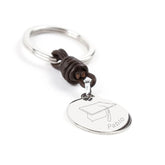 END OF COURSE CAP - customizable keychain silver medal 25mm