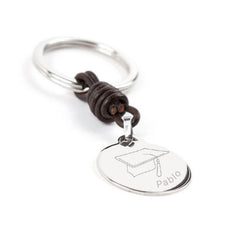 BIRRETE FIN DE CURSO - llavero personalizable medalla plata 23mm