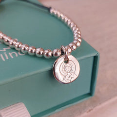 SAGRADO CORAZÓN - Pulsera medalla plata 13mm