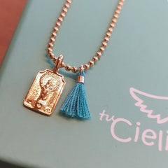 💦VIRGEN DEL PILAR - Collar medalla dorada 10x5mm