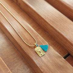 💦VIRGEN DEL PILAR - Collar medalla dorada 10x5mm