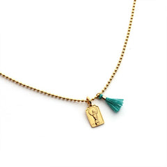 💦VIRGEN DEL PILAR - Collar medalla dorada 10x5mm