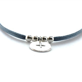 PAN DE ÁNGEL- collar personalizable cruz plata 16mm con elástico