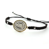 VIRGEN DE GUADALUPE ORO - pulsera medalla plata y oro 15x17mm