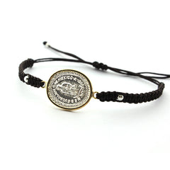 VIRGEN DE GUADALUPE ORO - pulsera medalla plata y oro 15x17mm
