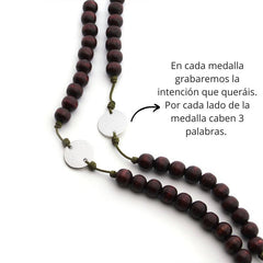 ROSARIO DE LA FAMILIA - Personalizable de madera y plata